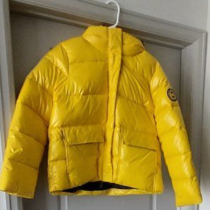 Michael Kors Women's Size LG Yellow Puffer Jacket w/Detachable Hood